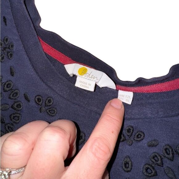 Boden Embroidered Navy Blue Dress - Size US 8L - Picture 6 of 7